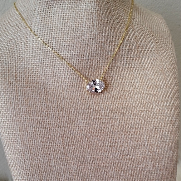Melinda Maria Hello Gorgeous! Necklace Gold with Diamondettes RETAIL: $75 - Picture 1 of 3